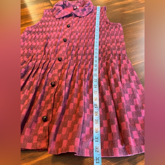 Cupcake International Tunic Women’s Sz M Pink Pintuck Button Up Art-to-wear Top - Picture 7 of 11